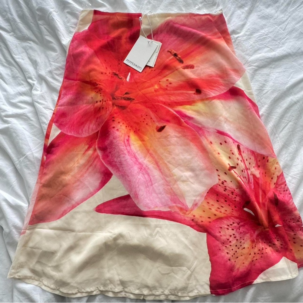 Peppermayo Floral Midi Skirt - Red and Pink - Picture 3 of 3